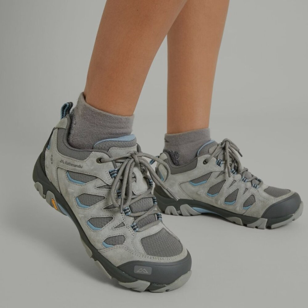 Kathmandu Gray and Light Blue Women's Athletic Hiking Shoes